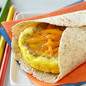 Microwave Egg, Sausage & Cheddar Breakfast Tortilla